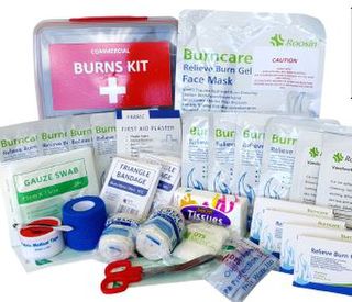 Large Industrial Burn's First Aid Kit LUNCH BOX