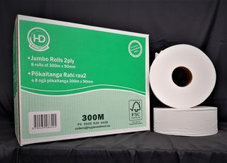 Jumbo Toilet Rolls 2ply 300m - Hygiene Direct