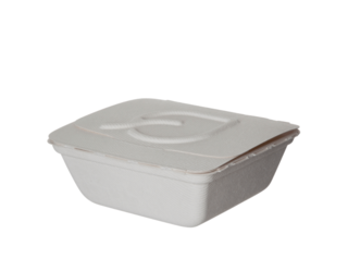 Sugarcane Folia Container, 6x5.5x2.5in, White - Detpak