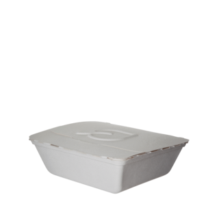 Sugarcane Folia Container, 8.25x7.5x2.5in, White - Detpak